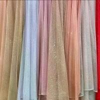 ราคา ผ้ามุ้งกากเพชรขนาดเล็ก+กลาง (กลิตเตอร์ร่วง) หน้า 60'' เนื้อนิ่มทิ้งตัว (A39) Net Fabric with Mixed Glitter ตาข่ายกากเพชร (1732127163608959801)