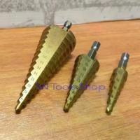 ราคา ดอกเจดีย์ ดอกสว่านทรงเจดีย์ ดอกสเต็ป เคลือบไทเทเนียม STEP DRILL HSS4241 (1729666006539537105)