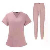 ราคา ชุดทำงานพยาบาล ชุดทำงานผ้าฝ้ายเนื้อนุ่ม มีกระเป๋า ชุดสครับผู้หญิง เหมาะสำหรับร้านสัตว์เลี้ยง SPA กายภาพบำบัด ช่างตัดขนสัตว์เลี้ยง ร้านเสริมสวย (1729883290921438132)