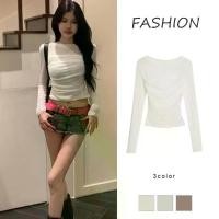 ราคา CHILI#เสื้อครอปวินเทจแขนยาวตาข่ายเซ็กซี่ ทรงสลิม คอกลม สำหรับผู้หญิง ดีไซน์จีบ แฟชั่นสไตล์เกาหลี#W458 (1732018879093376184)