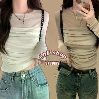 ราคา CHILI#เสื้อยืดตาข่าย ทรงสลิม คอกลม สำหรับผู้หญิง แขนยาว ดีไซน์จีบ แฟชั่นสไตล์เกาหลี#W458 (1730893263201994936)