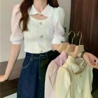 ราคา Grace&Chili 7213-1 เสื้อเชิ้ตแขนสั้น เสื้อไหมพรมแฟชั่นล้ำสมัย ออกแบบแขนพองคอ ใส่สบาย แฟชั่นฤดูร้อน Clothing ผู้หญิง (1729759608776133086)