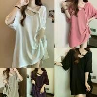ราคา Chili*พร้อมส่ง*ใหม่ เสื้อยืดแขนสั้นสตรีความยาวปานกลาง เซ็กซี่ ดีไซน์คอกลมแบบชิคๆเสื้อผ้าแฟชั่นเกาหลี เนื้อผ้านุ่มสบาย#2429/2423 Tshirt Clothing (1729668472236443832)