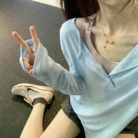 ราคา chili#เสื้อยืดแขนยาว คอวี แบบบางเข้ารูป ป้องกันแดด แฟชั่นฤดูใบไม้ร่วง สําหรับผู้หญิง เสื้อยืดแขนยาวทรงเข้ารูป 2366 Clothing (1729612981716027576)