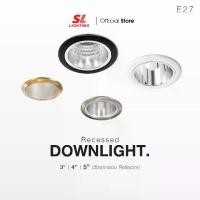 ราคา SL LIGHTING | Recessed Downlight โคมไฟดาวน์ไลท์ฝังฝ้า ขนาด 3.5นิ้ว ขั้ว E27 ขอบสีดำ, สีขาว รุ่น SL-6-518 (1731440668506621499)