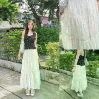 ราคา SLYQ LYSSA VANILLA MIDI SKIRT กระโปรงยาวลูกไม้อัดย่นเนื้อเบาสีครีม (1731623544715248920)