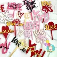 ราคา ที่ปักเค้ก,ป้ายเค้ก happy birthday cake topper Banner หัวใจ LOVE CF (CF11) (1729978854183111121)