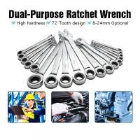 ราคา ประแจ ประแจแหวนข้าง ประแจแหวนข้าง ปากตายข้าง เบอร์ 8 10 12 14 17 19 Dual Purpose Ratchet Wrench แหวน คู่ (1730957406492592338)