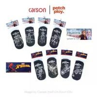 ราคา (1คู่) Happi by Carson ถุงเท้านักเรียน สีขาวพื้นเทา ลายกันลื่น Frozen / Spiderman (1731382404336026812)