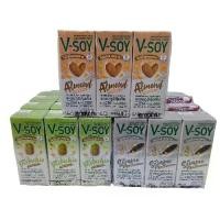 ราคา V-soy วีซอย นมถั่วเหลือง สูตรอัลมอนด์12กล่อง+สูตรงา มอลต์12กล่อง+สูตรพิสตาชิโอ12กล่อง รวม3สูตร ปริมาณ180มล.×36กล่อง (1731924559951463909)