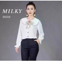 ราคา เสื้อคอจีนผ้าชีฟอง แขนยาว สไตล์เสื้อทำงาน ผ้าสวมใส่สบาย Cotton Plain Casual (1729869596398749810)