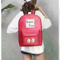 ราคา กระเป๋าเป้ กระเป๋าเป้หญิง หนังคุณภาพสูง กระเป๋าสะพาย หญิง กระเป๋าเป้สะพายหลังกันน้ำ สีสดใสทันสมัย PU Leather Plain Floral Striped Polka Dot Black (1729648014590314981)