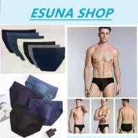 ราคา Esuna กางเกงชั้นในชายคุณภาพสูง ยางยืดเนื้อนิ่ม แบรนด์ Plain (1729546101453522972)