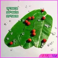 ราคา IMG แผ่นรองจานกล้วย ตกแต่งใบไม้สีเขียว แผ่นรองจาน บกล้วยจำลอง ใบปลอม green leaf decoration (1730338125462276910)