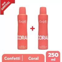 ราคา [พิเศษ!! ซื้อ1แถม1] Confetti London Body Spray - Coral 250ml / คอนเฟตติ ลอนดอน บอดี้ สเปรย์ - โครัล deodorant เร โซน่า สีฟ้า เซรั่ม รักแร้ ครีม ทารัก แร้ โรลออน เภสัช ครีม (1731691222930130648)