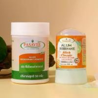 ราคา สารส้มระงับกลิ่นกายพัสวี เซตแป้งและสติ๊ก (Pasavee Alum Deodorant Powder & Stick Set) (1731809115904968468)