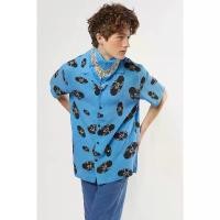 ราคา ESP เสื้อเชิ้ตฮาวายลายแผ่นเสียง ผู้ชาย สีฟ้า | Vinyl Print Hawaiian Shirt | 03821 (1732435459911025850)