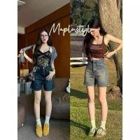 ราคา maple-กางเกงยีนส์ขาสั้น2ส่วน ผ้าไม่ยืด สีDenim เฟดสวย (1732316047824161381)
