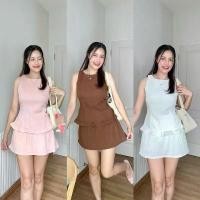 ราคา Muffin set ชุดเซ็ท เสื้อแขนกุด+ กระโปรงกางเกง แต่งระบาย น่ารักมาก (1732335417579767484)