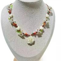 ราคา สร้อยคอเชือกเทียนแฟชั่น ดอกไม้ Aura beads ปรับขนาดความยาวได้ (1731616059623376165)