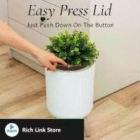 ราคา ถังขยะในห้องน้ำ ขนาดเล็ก ดีไซน์ Earth & Mango มีฝาปิด ความจุ 1.8 แกลลอน สีขาว เหมาะสำหรับถังขยะในห้องน้ำขนาดเล็ก สไตล์พืช (1732412432715122524)