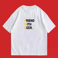 ราคา COD เสื้อ FRIEND WITH BEER COTTON (In Stock) เสื้อยืดoversize เท่ๆ วินเทจ พิมพ์ลาย แฟชั่น Tops S-3XL (1731252055307094713)