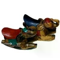 ราคา ช้างโยดเล็ก ช้างการ์ตูน(ราคา/2ตัว)ไซด์11"×6"×4.5"นิ้ว souvenir wooden.elephantแกะสลักจากไม้ (1730009669870128089)