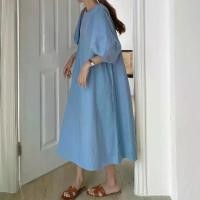 ราคา (พร้อมส่ง) Donut minimal dress C3684 เดรสยาวมินิมอล เดรสยาวแขนพอง เดรสยาวมินิมอลสไตล์เกาหลี (1729969888657639544)