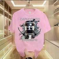 ราคา เสื้อยืดลายเท่ๆ เสื้อแขนสั้นลายCappuccino Assassino เสื้อยืดหญิง เสื้อผู้ชาย-1360 (1731899870910711804)