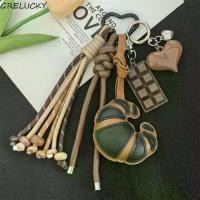 ราคา จี้กระเป๋าเดินทาง, GRELUCKY, เชือกถัก DIY, พวงกุญแจหนัง Croissant, ตกแต่งกระเป๋าทอมือ, จี้กระเป๋าหนังฮอร์นผู้หญิง, ป้องกันการสูญหาย, มัลติฟังก์ชั่น, ทำจากหนัง Pu, พวงกุญแจขนมปัง, เครื่องประดับ (173238