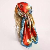 ราคา ผ้าพันคอสี่เหลี่ยมผ้าไหมซาติน, แฟชั่น, 90*90ซม., Bawal Cashew พิมพ์ลายดอกไม้, ผ้าคลุมไหล่, ผ้าคลุมศีรษะมุสลิม, ผ้าคลุมไหล่ (1731371792871819155)
