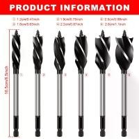 ราคา ชุดดอกสว่านเจาะไม้ 6 ชิ้น เหล็กกล้าคาร์บอนสูง 4 Flute ชุดดอกสว่านเจาะ 4 ชิ้น ก้านหกเหลี่ยมแบบปอก เจาะรูไม้ แม่นยำ เหมาะสำหรับงานไม้ ดอกสว่านลึก สำหรับไม้อัดไม้เนื้อแข็ง พลาสติก ts3X7 (1731528866492155