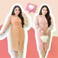 ราคา เดรสสาวอวบ ออกงาน สวยหรู ดูคุณนาย ไฮโซมาก มีไซส์XL-6XL Peppermint PlusSize (647) เสื้อผ้า ผู้หญิง Dress แขน ซีทรู Clothing ชีฟอง ชุด กระโปรง Lady Women ชมพู ขนนก (1729616595943852814)