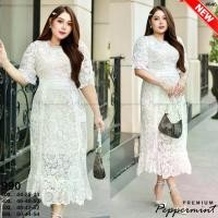 ราคา เดรสลูกไม้สาวอวบ ผ้าคอตตอล ทอลายดอก สวยหรู ดูไฮ งานป้าย พรีเมียม นำเข้า Peppermint PlusSize (646) Clothing (1729614535213091598)