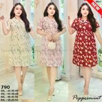 ราคา เดรสสาวอวบ ผ้าคอตตอล ปักลายดอก ปกแต่งลูกไม้ น่ารัก Peppermint PlusSize SizeXL-6XL (631) เสื้อผ้า ผู้หญิง ชุด Dress (1729593721832114958)