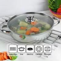 ราคา [เก็บเงินปลายทาง] Stainless steel steamer หม้ออเนกประสงค์ ผลิตจากสแตนเลส1ชั้น ขนาด28CM. พร้อมฝาแก้ว หม้อสุกี้3in1 (1732222577809983438)