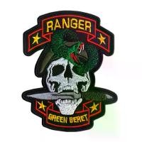 ราคา PakLak : อาร์มตีนตุ๊กแก Velcro patch ตัวติดเสื้อ ลาย RANGER งูในหัวกะโหลก Size 10*8cm (1729933570724235635)