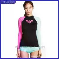 ราคา 2025 สไตล์ ROXY ชุดว่ายน้ําสตรี Rash Guard แขนยาวท่องดําน้ํา T เสื้อ UV Protection ชุดว่ายน้ําสระว่ายน้ํา Beach Gym สวมใส่ (1732621611768907018)