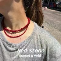ราคา สร้อยหินกลมสีแดง [Sun] สร้อยคอหินสีดำ [Moon] สำหรับทั้งผู้หญิงและผู้ชาย จาก Voidshop x Sunset (1732200615770555854)