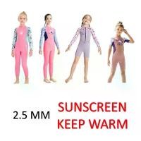 ราคา ชุดว่ายน้ำเด็กเก็บอุณหภูมิ ผ้า Neoprene อย่างดี2.5มม ชุดควบคุมอุณหภูมิเด็กหญิง กันUV UPF50+ (1732521728455575426)