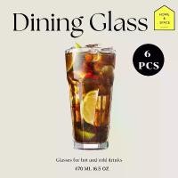 ราคา [ส่งฟรี] แก้วน้ำทรงสูง 6 ใบ/ชุด 470 ml Dining Glass T1676 (1732293044581795847)