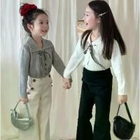 ราคา COCO ROOM เสื้อแขนยาวเด็กผู้หญิง เสื้อไหมพรม กระดุมหน้า แต่งเชือกผูกโบว์ (1779) (1732500794234144090)