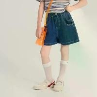 ราคา COCO ROOM กางเกงยีนส์เด็กผู้หญิง กางเกงขาสั้น เนื้อผ้ายีนส์ สีเข้ม (1750) (1732321387279976301)