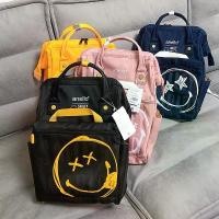 ราคา Japan Lotte anello Co-Branded smiely Dual-Use Bag Backpack+Handbag Smiley Backpack Mommy Bag Couple Travel Backpack Student Lightweight Backpack School Bag Large Capacity (1732573640969061444)