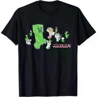 ราคา Minecraft Creeper with Rabbit and Cat Pixel Garden T-Shirt (1732231739552597212)