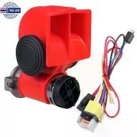 ราคา ♜300DB Universal air ปั๊ม air horn 12/24 V แตรลมไฟฟ้าแเสียงคู่ ดังไพเราะดังกังวาลHORN แตรไฟฟ้า ปากสีแดง แตรลม มอเตอร์ไซค์✭ (1731827327827870749)