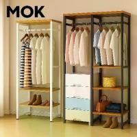 ราคา MOP ติดตั้งง่าย 120*30*140CM ตู้เสื้อผ้า โครงเหล็กหนา ราวแขวนเสื้อผ้า แข็งแรงและทนทาน ขนาด 60*30*140cm 90*30*140cm 120*30*140cm 160*30*140cm สีขาวน้ำตาล ทนน้ำหนัก 200 กก ชั้น (1732370790666110284)