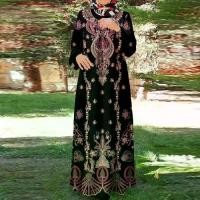 ราคา Latest Muslim Women Dress, Fashion, Round Neck, Loose Fit, Floral Print, Islamic Robe, Luxury, Long Skirt, Loose and Comfortable, High Quality, Plus Size, Suitable for Women, 2025 Set Friends (1732504