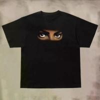 ราคา Michael Jackson Jackson tribute Jackson short sleeve retro print High Street T-shirt men women fashion (1729826008042343176)