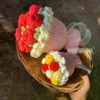 ราคา จัดส่งเฉพาะจุด flower bouquet ช่อดอกไม้ถักไหมพรม ช่อดอกกุหลาบ ทานตะวัน (1731206277622891658)